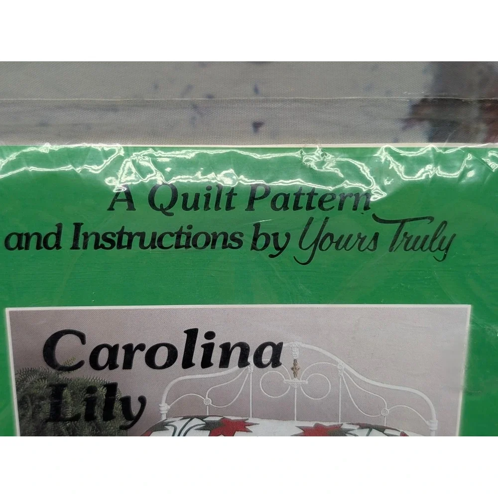 Vtg Yours Truly Carolina Lily Quilt Pattern Instructions 3941 Queen King Floral
